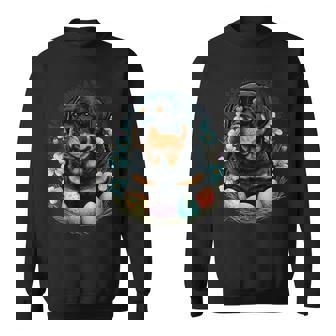 Easter Rottweiler Bunny Eggs Dog On Easter Rottweiler Sweatshirt | Mazezy
