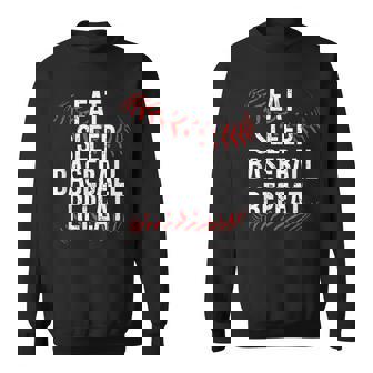 Eat Sleep Baseball Repeat Player Funny Baseball Sweatshirt | Mazezy