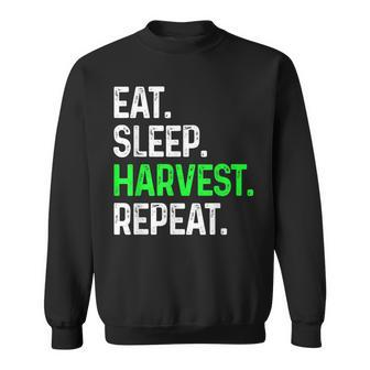 Eat Sleep Harvest Repeat Funny Harvesting Farm Farmers Men Women Sweatshirt Graphic Print Unisex - Thegiftio UK