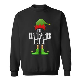Ela Teacher Elf Xmas Funny Family Matching Group Christmas Men Women Sweatshirt Graphic Print Unisex - Seseable