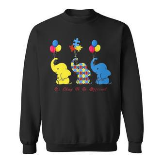 Elephant Its Ok To Be A Little Different Autism Awareness Sweatshirt - Seseable