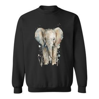 Elephant Watercolor Sweatshirt | Mazezy
