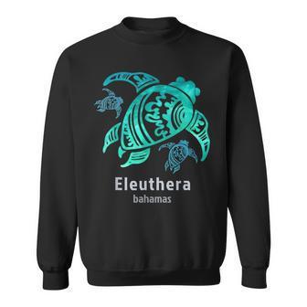 Eleuthera Bahamas Sea Blue Tribal Turtle Men Women Sweatshirt Graphic Print Unisex - Seseable