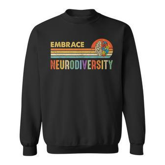 Embrace Neurodiversity Autism Awareness Asd Adhd Vintage Sweatshirt - Seseable