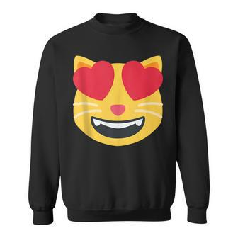 Emoticon Smiling Cat Face Sweatshirt | Mazezy