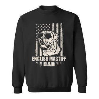 English Mastiff Dad Cool Vintage Retro Proud American Sweatshirt - Seseable