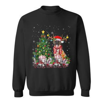 English Mastiff Dog Lover Matching Santa Christmas Tree Men Women Sweatshirt Graphic Print Unisex - Seseable