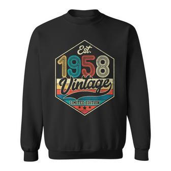 Est 1958 Limited Edition 65Th Birthday Gifts 65 Year Old Sweatshirt - Thegiftio UK