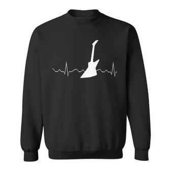 Explorer Electric Guitar Heartbeat Men Women Sweatshirt Graphic Print Unisex - Seseable