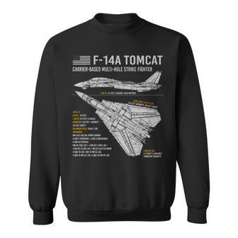 F 14 Tomcat Us Navy Aircraft Plane Usaf Airplane Blueprint F Sweatshirt | Mazezy