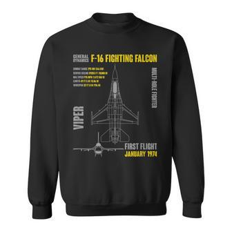 F-16 Fighting Falcon Military Aircraft Veterans Day Xmas Sweatshirt - Seseable
