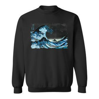Famous Vintage Japanese Art Great Wave Remix Stylish Design Sweatshirt | Mazezy