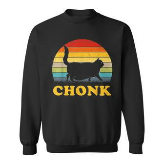 Fat Cat Chonk Cat Retro Vintage Sunset Sweatshirt | Mazezy