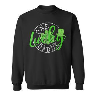 Father Irish Clovers St Patricks Day One Lucky Daddy Funny Sweatshirt - Seseable
