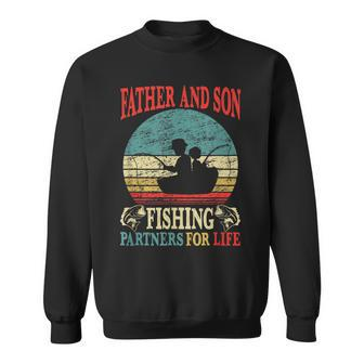 Father Son Fishing Partners For Life Vintage Dad Matching Sweatshirt - Seseable