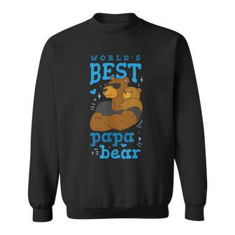 Fathers Day Worlds Best Daddy Papa Bear Animal Dad & Baby Sweatshirt | Mazezy