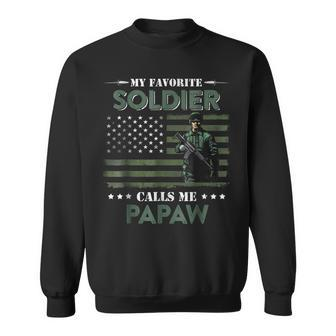 Favorite Soldier Calls Me Papaw Army Veteran T Sweatshirt | Mazezy