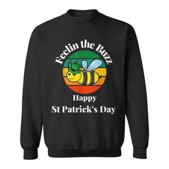 Feel The Buzz Happy St Patricks Day Leprechaun Bee Irish Sweatshirt - Seseable