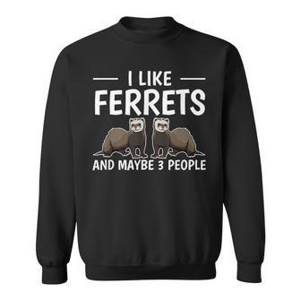 Ferret Quote I Like Ferrets And Maybe 3 People Ferret Sweatshirt - Seseable