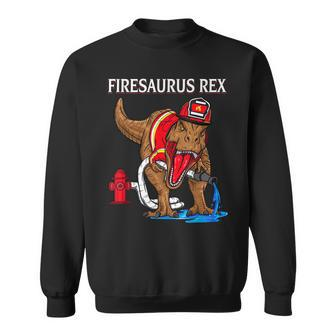 Feuerwehrmann Rex Dinosaurier Sweatshirt, Kinder Tee für Jungen - Seseable