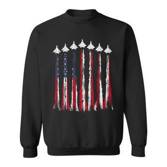 Fighter Jet Airplane Usa Flag 4Th Of July Patriotic Mens Sweatshirt | Mazezy