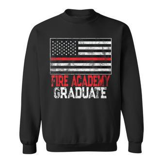 Fire Academy Graduate - Firefighter Us Red Line Flag Sweatshirt - Seseable