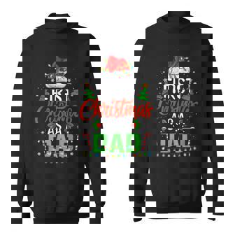 First Christmas As A Dad Xmas Lights New Dad Christmas V3 Men Women Sweatshirt Graphic Print Unisex - Thegiftio