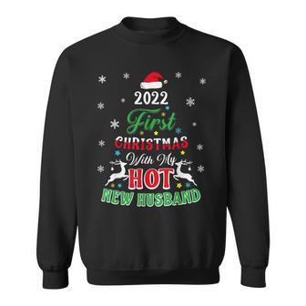 First Christmas With My Hot New Husband Couples Xmas 2022 Men Women Sweatshirt Graphic Print Unisex - Seseable