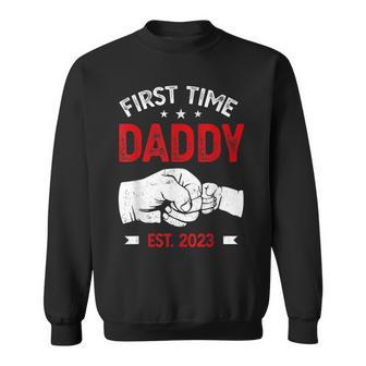 First Time Dad 2023 Fathers Day Promoted Daddy Men Sweatshirt | Mazezy