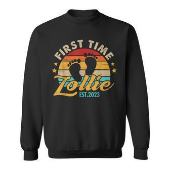 First Time Lollie Est 2023 Mothers Day Gift Pregnancy Sweatshirt | Mazezy