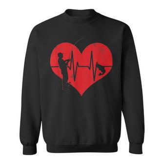 Fishing Heartbeat Fathers Day Gift For Men Him Sweatshirt - Seseable