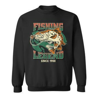 Fishing Legend Trout Bass Fisherman Since 1988 The Myth Sweatshirt - Seseable