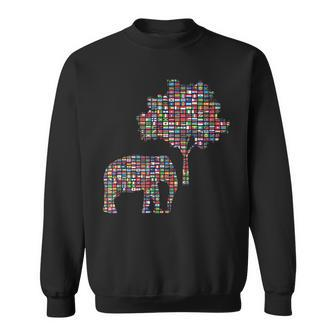 Flags Of The Countries Of The World International Elephant  Sweatshirt