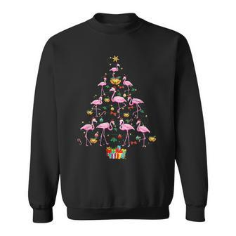 Flamingo Christmas Tree Lights Funny Xmas Matching Family Men Women Sweatshirt Graphic Print Unisex - Thegiftio UK