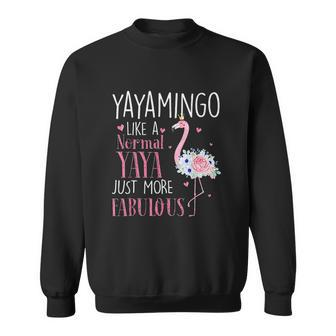 Flamingo Yayamingo Like A Normal Yaya Gifts Funny Grandma Men Women Sweatshirt Graphic Print Unisex - Thegiftio UK
