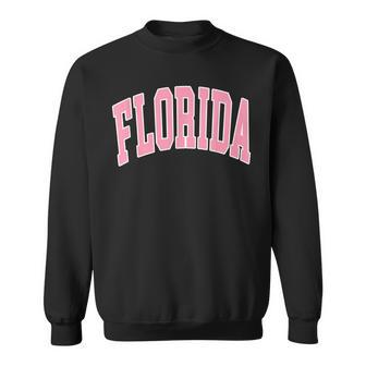 Florida Beach Preppy Pink Font Sweatshirt | Mazezy