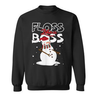 Floss Like A Boss Snowman Flossing Christmas Funny Gifts Men Women Sweatshirt Graphic Print Unisex - Seseable