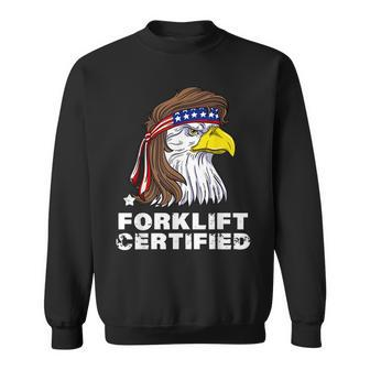 Forklift Certified Eagle Mullet Usa Fork Lift Forklift Sweatshirt | Mazezy