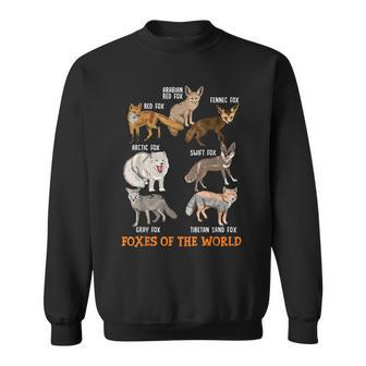 Foxes Of The World Funny Fox Stuff Animals Educational Sweatshirt - Seseable