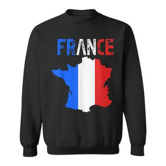 France Map France Flag Soccer French Futbol Club Sport Men Women Sweatshirt Graphic Print Unisex - Seseable