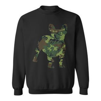 French Bulldog Camouflage Dog Camo Frenchie Owner Military Sweatshirt - Seseable