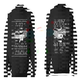 Frosty The Swoleman Ugly Christmas Sweater Funny Snowman Gym Men Women Sweatshirt Graphic Print Unisex - Thegiftio