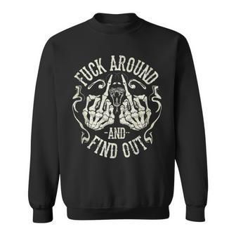 Fuck Around And Find Out Middle Finger Snake Head With Smoke Sweatshirt | Mazezy