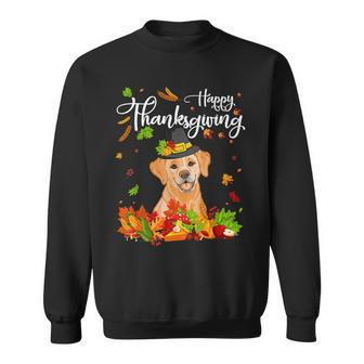 Fun Labrador Thanksgiving Autumn Dog Lover Men Women Sweatshirt Graphic Print Unisex - Thegiftio UK