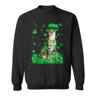Fun Savannah Cat St Patricks Day Irish Shamrock Sweatshirt - Seseable