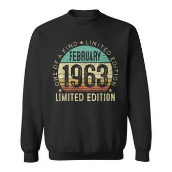 Funny 60 Year Old Vintage February 1963 60Th Birthday Gift Sweatshirt - Seseable
