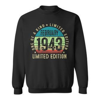 Funny 80 Year Old Vintage February 1943 80Th Birthday Gift Sweatshirt - Seseable