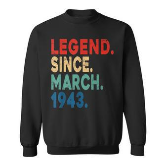 Funny 80 Years Old Gifts March 1943 Vintage 80Th Birthday Sweatshirt | Mazezy