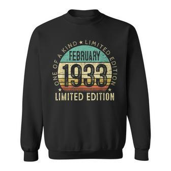 Funny 90 Year Old Vintage February 1933 90Th Birthday Gift Sweatshirt - Seseable