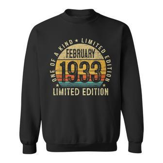 Funny 90 Year Old Vintage February 1933 90Th Birthday Gift V2 Sweatshirt - Seseable